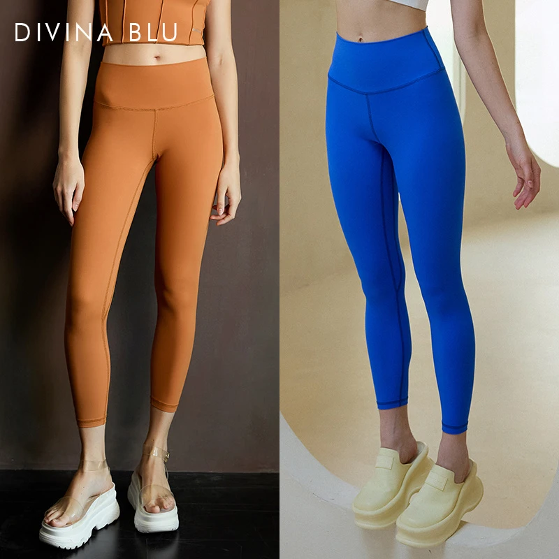 DIVINA BLU伦敦系列瑜伽服跑步健身九分裤女弹力紧身高腰运动裤