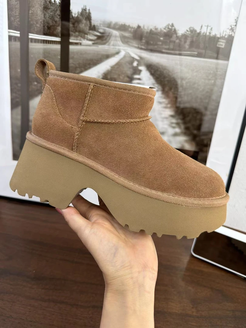 DR【厚底人鱼】新款时尚厚底人鱼短靴休闲女士舒适雪地靴明星同款