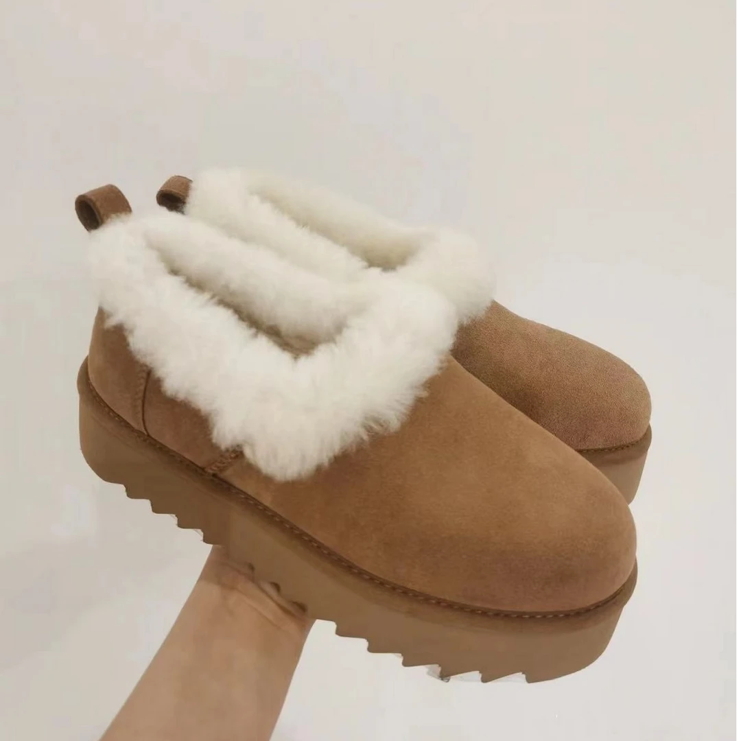 DR【厚底大喜庆】新款厚底妮塔大喜庆 皮毛一体雪地靴保暖百搭