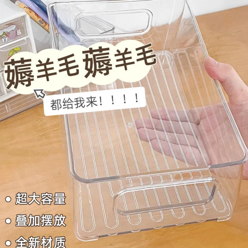 透明收纳盒学生宿舍化妆品文具整理盒书桌盒子