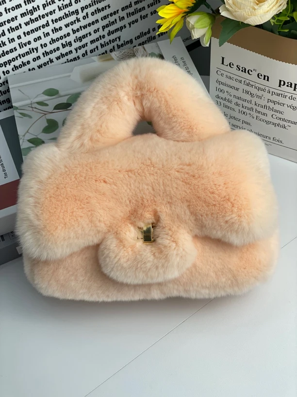 獭兔毛小香风手提斜挎包包（颜色以直播间为准）