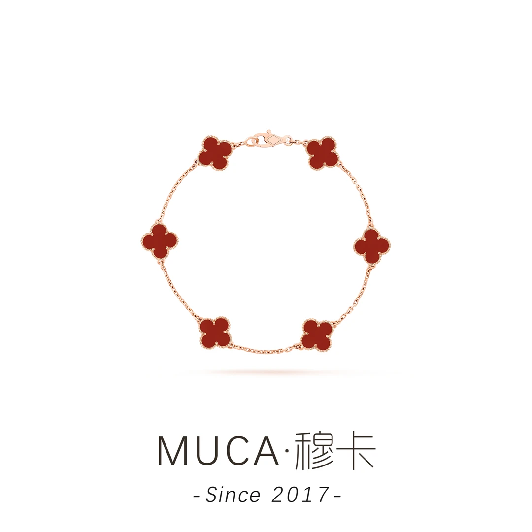 铜合金玻璃手链 红六花时尚百搭气质经典手链X476