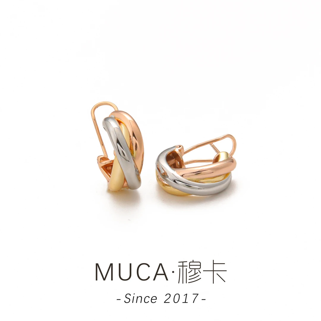 铜合金合成锆石耳饰 经典时尚百搭气质耳J494