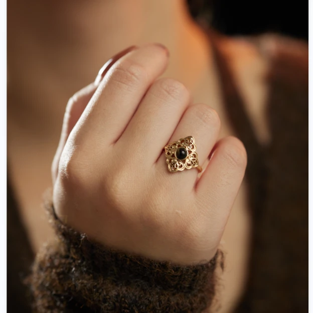 p&n 铜合金戒指 法式复古新中式气质轻奢时尚戒指指环