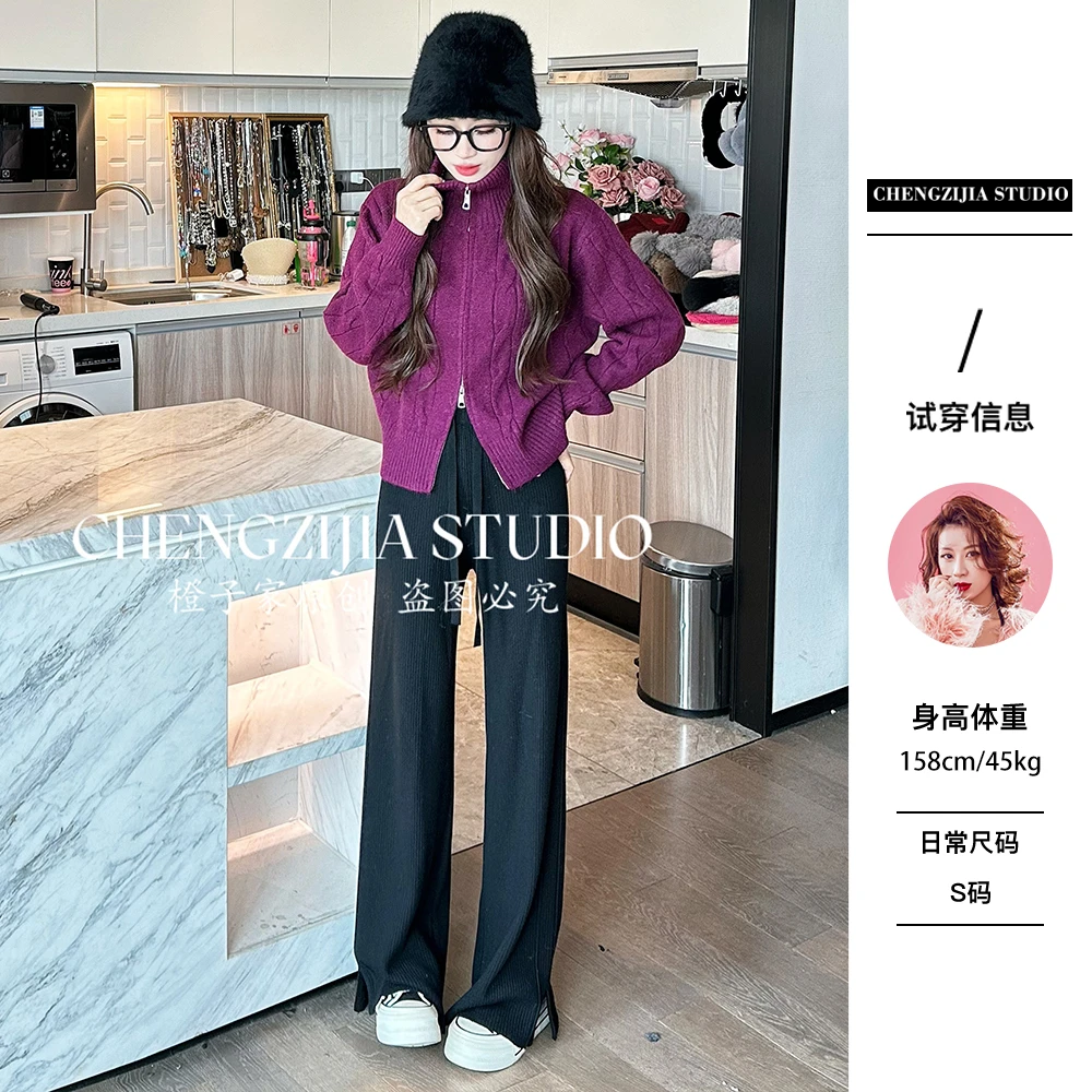 【裴诗婷】橙子·studio 【心软的神】MY0656拉链半高领毛衣