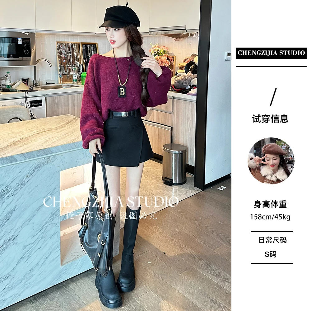 【裴诗婷】MY0600慵懒风宽松毛衣01