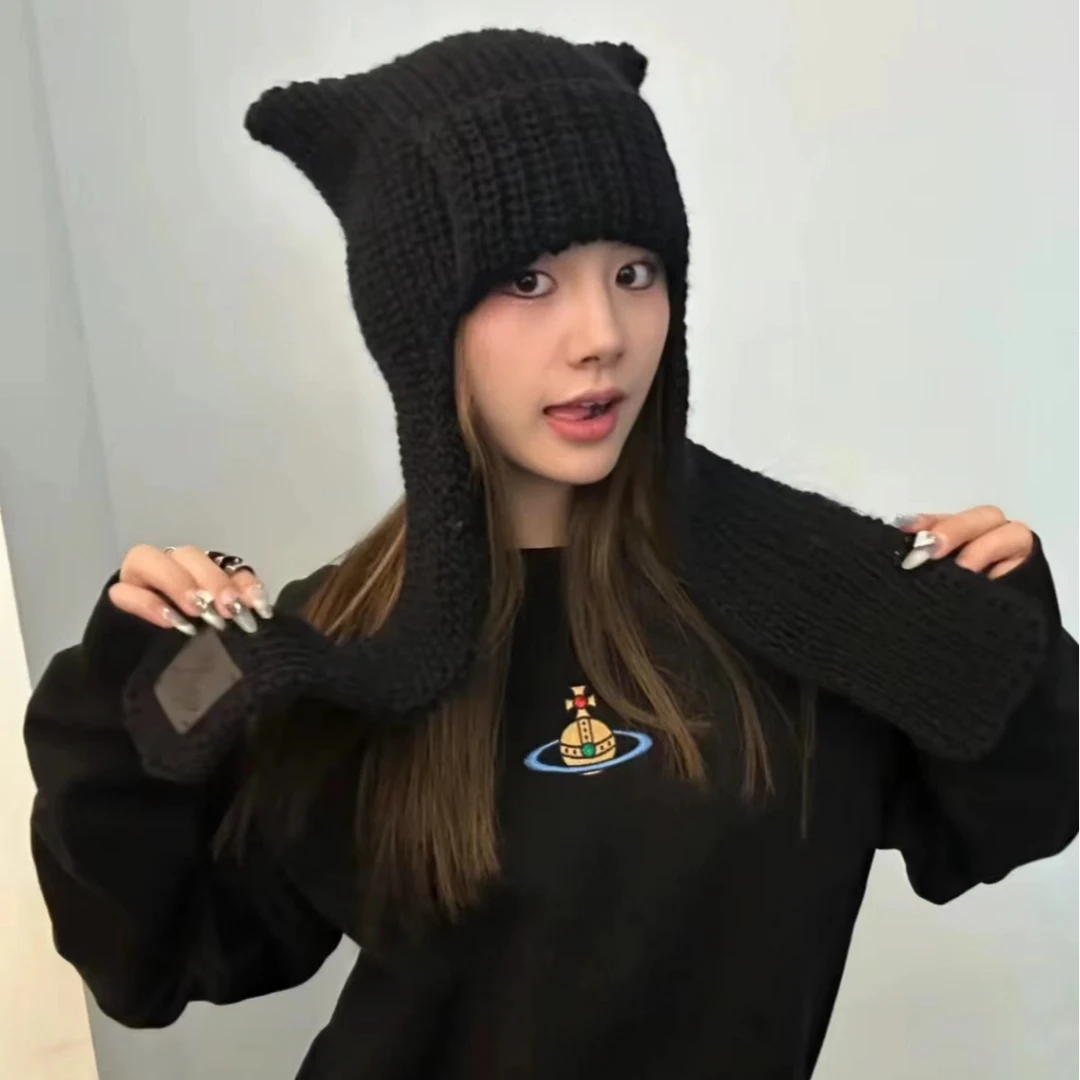 全新未使用  奢邦/西太后/纯色土星Logo刺绣套头卫衣 黑色