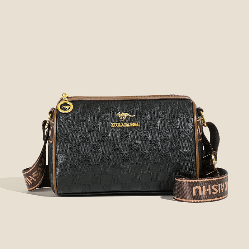 zuoladaishu 棋盘格包包女2024新款潮时尚小众波士顿枕头包百搭单肩斜挎包女包