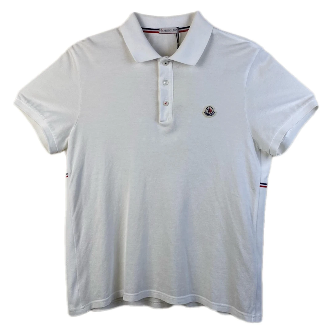 Moncler/盟可睐/白色polo短袖/尺码M/成色99新/编号2036