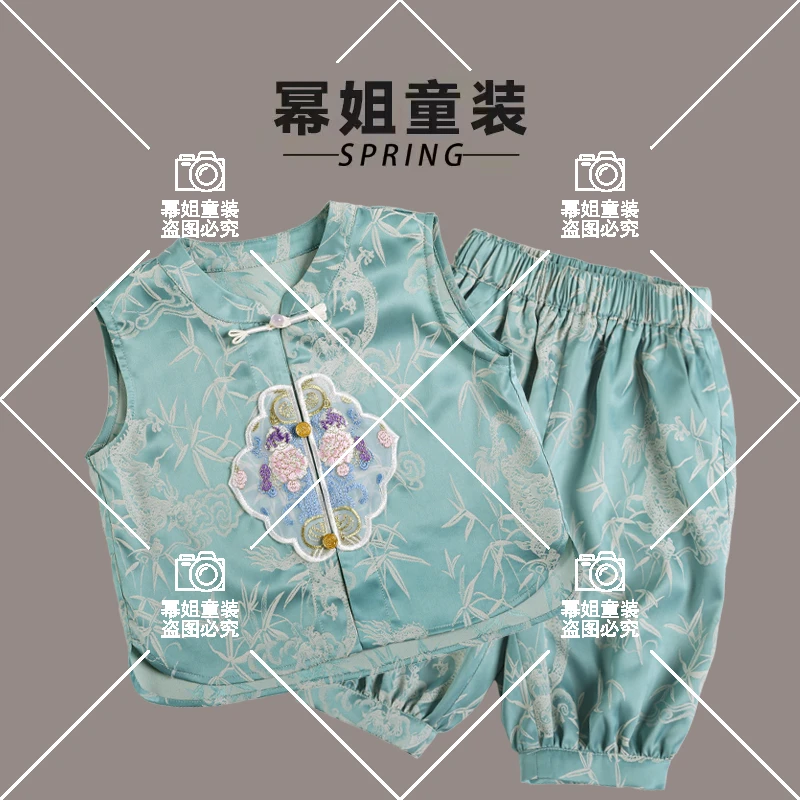 2024夏季新品儿童爆款潮流休闲上衣短袖汉服2193