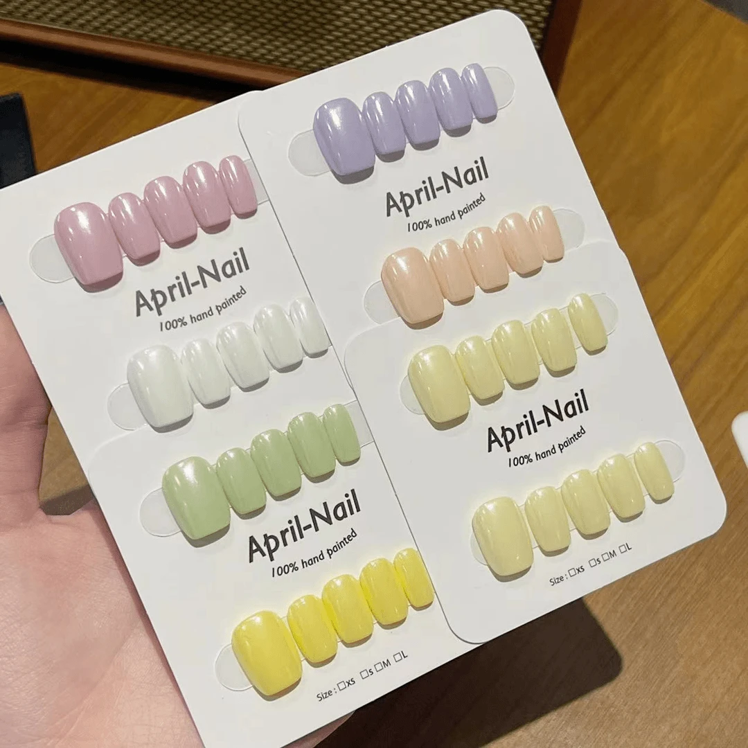 【月光】纯色纯手工穿戴甲式指甲贴