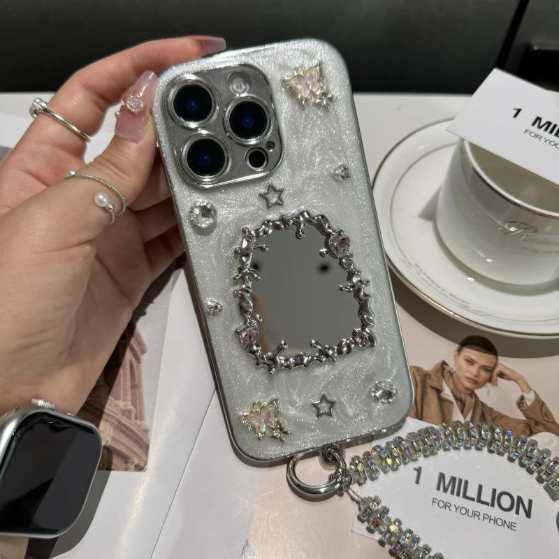 轻奢ins高级感镜面适用iPhone16promax手机壳苹果14plus新款13/15