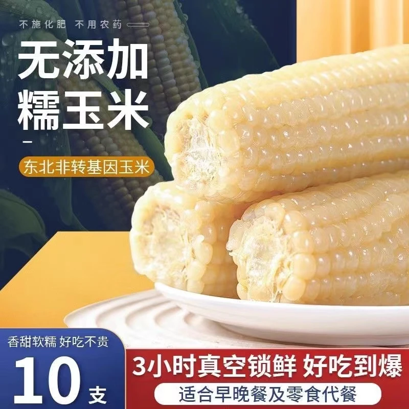 【25年头茬试吃两根】东北白糯玉米10支260g-320g好吃软糯香甜
