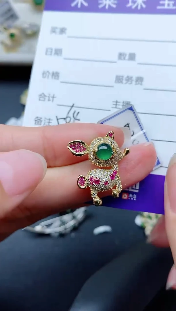 【闪购商品】翡翠戒指银S925镶嵌564