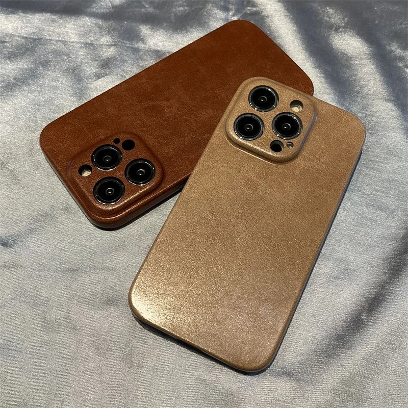 简约肤感皮纹15pro适用苹果iphone14Promax手机壳13超薄12软11防