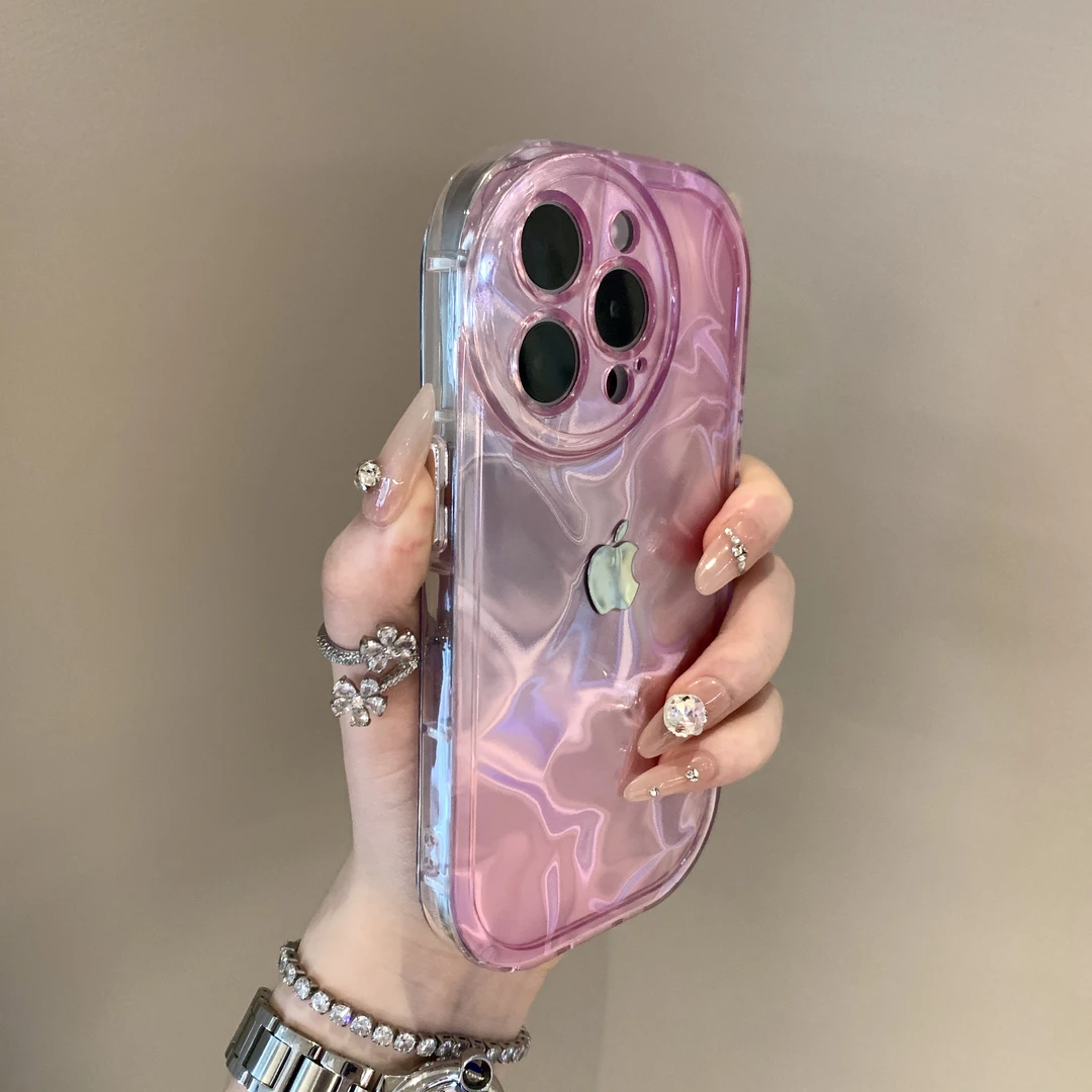 渐变晕染水波纹适用iphone14pro苹果15手机壳14网红15pro小众13