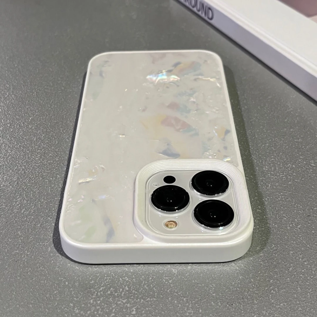 镭射贝壳纹iPhone13苹果手机壳14promax防摔12男女款15简约11韩风