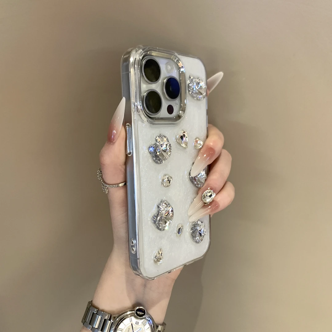 轻奢滴胶水钻Kitty猫适用Phone16promax苹果15手机壳14全包13女12