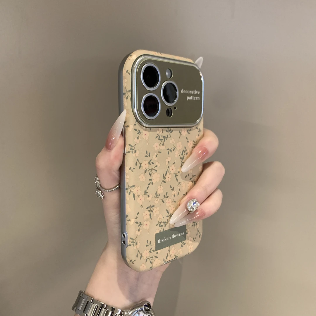 复古文艺小碎花适用苹果16手机壳iPhone15ProMax高级感14pro/13女