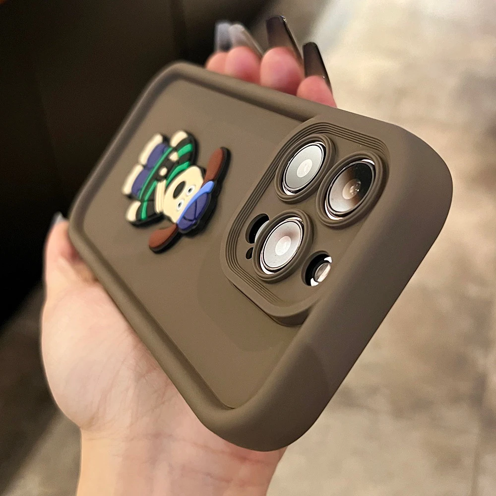 适用于苹果14promax手机壳ins立体可爱熊iPhone15可爱13pro女12