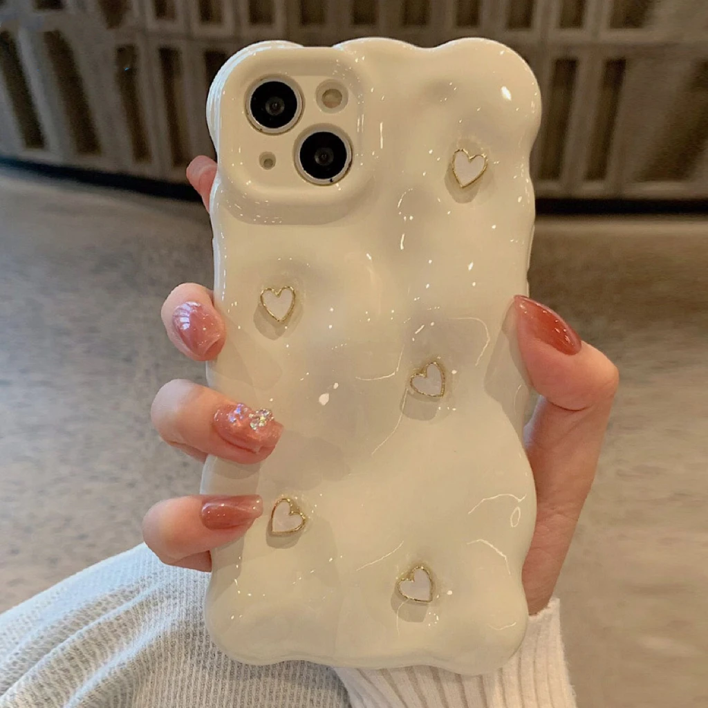 ins高级感珍珠白爱心适用苹果14promax手机壳iphone13新款11硅胶