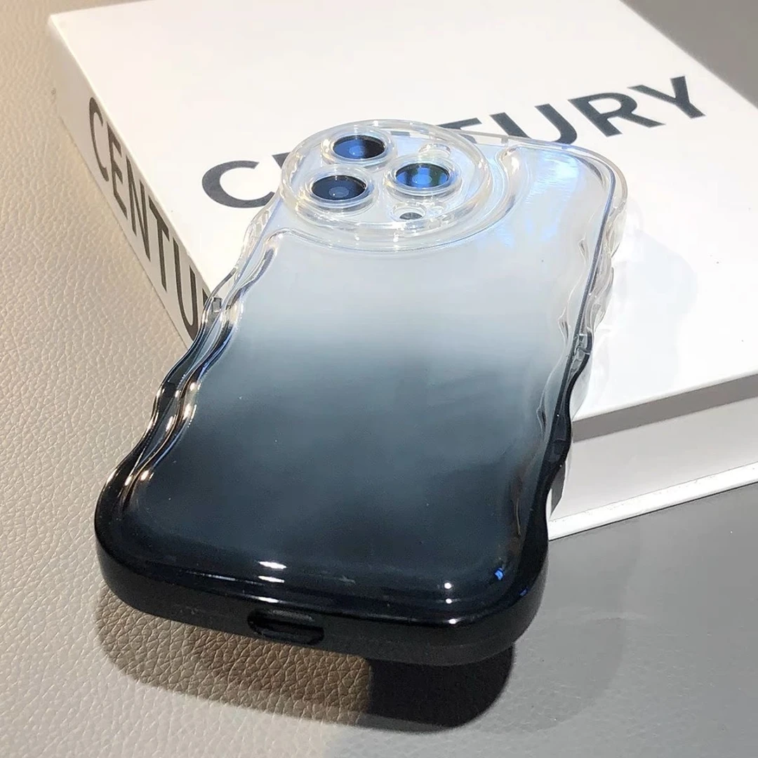 高级感波浪纹气囊防摔苹果14手机壳iPhone12新款15promax全包11软