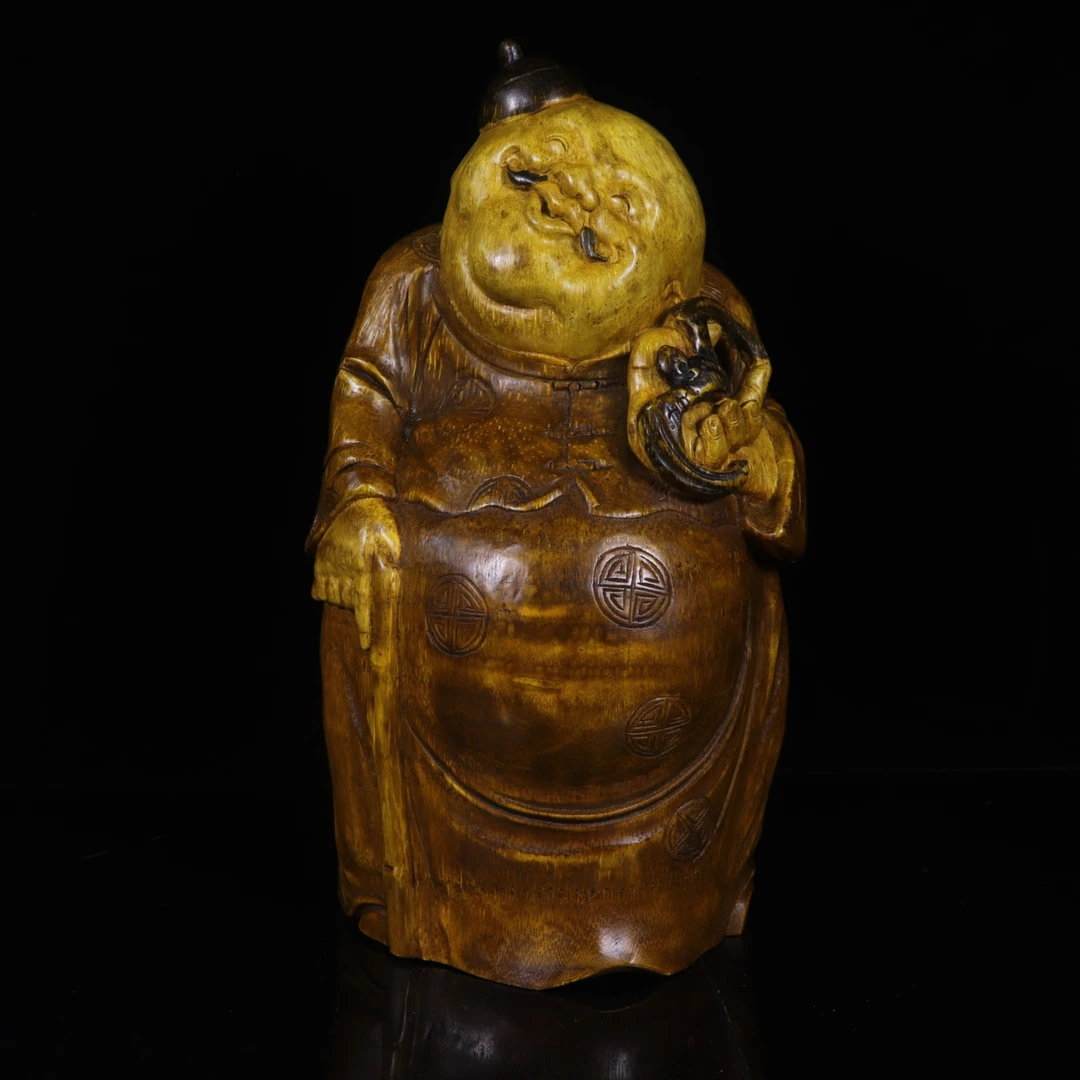 竹根雕 地主 财主 传统艺术 朱利勇落款作品 竹木雕刻个性化