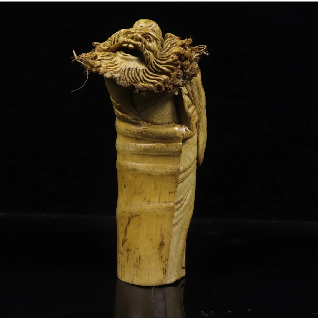 竹根雕 钟馗 正气 传统艺术 朱利勇落款作品 竹木雕刻