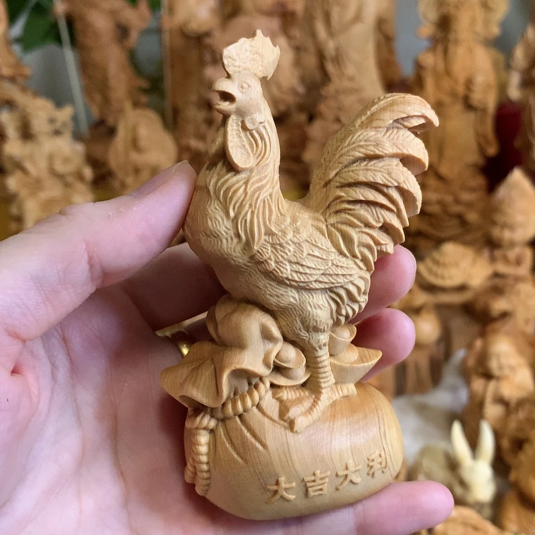 【闪购商品】木崖柏木公鸡手把件