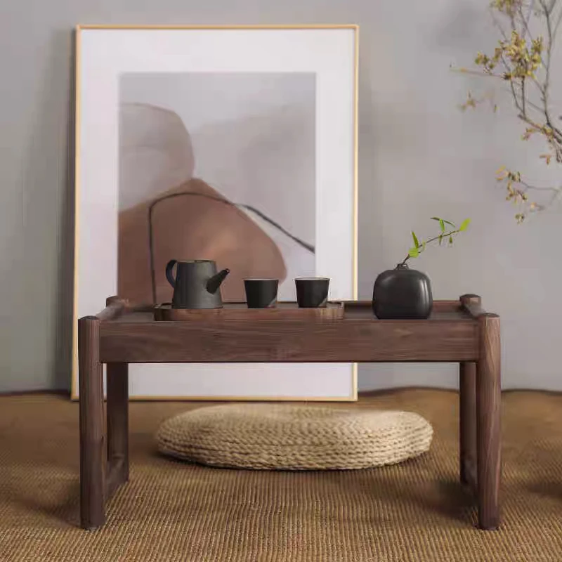 北美黑胡桃新中式小茶几榻榻米飘窗桌