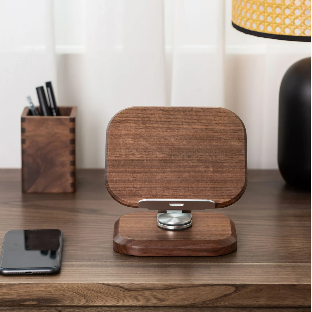 北美黑胡桃经典可旋转可调节升降平板ip手机支架