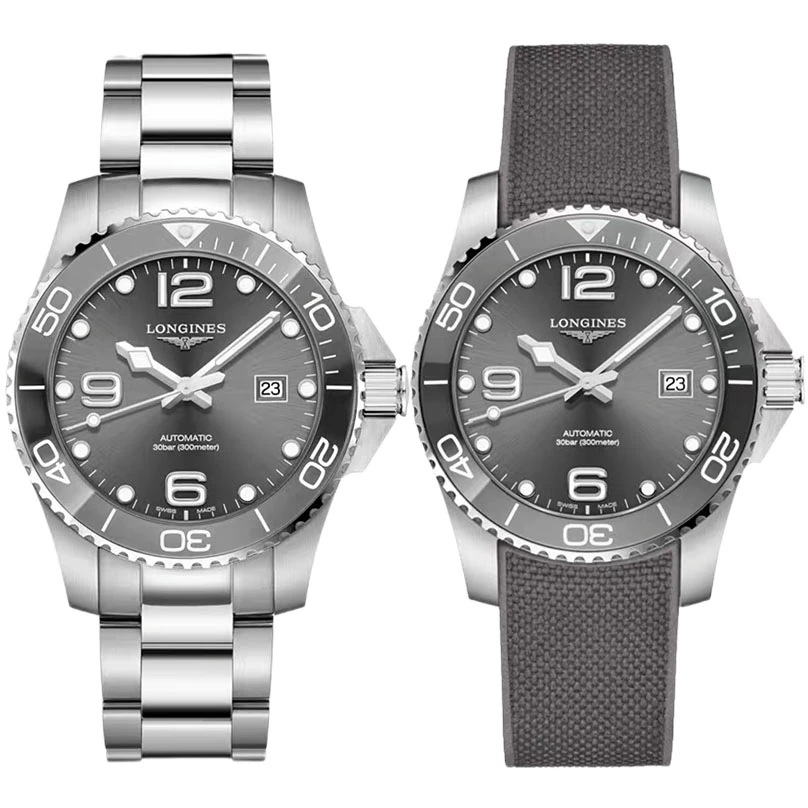99新 Longines/浪琴 华/陶瓷圈康卡斯781灰/表径41mm/防水夜光