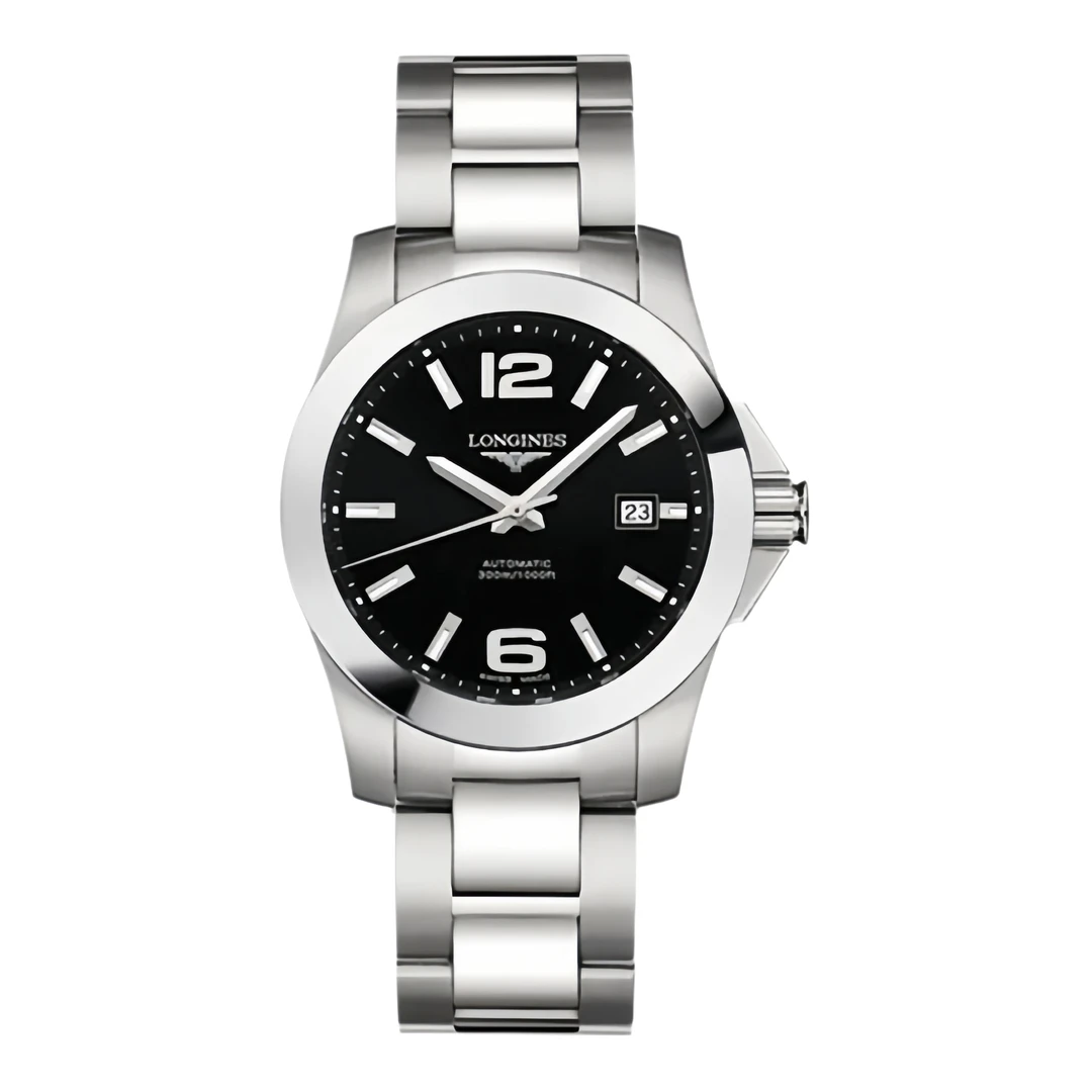 99新 Longines/浪琴 华/康卡斯676条钉数字黑/39mm/腕表