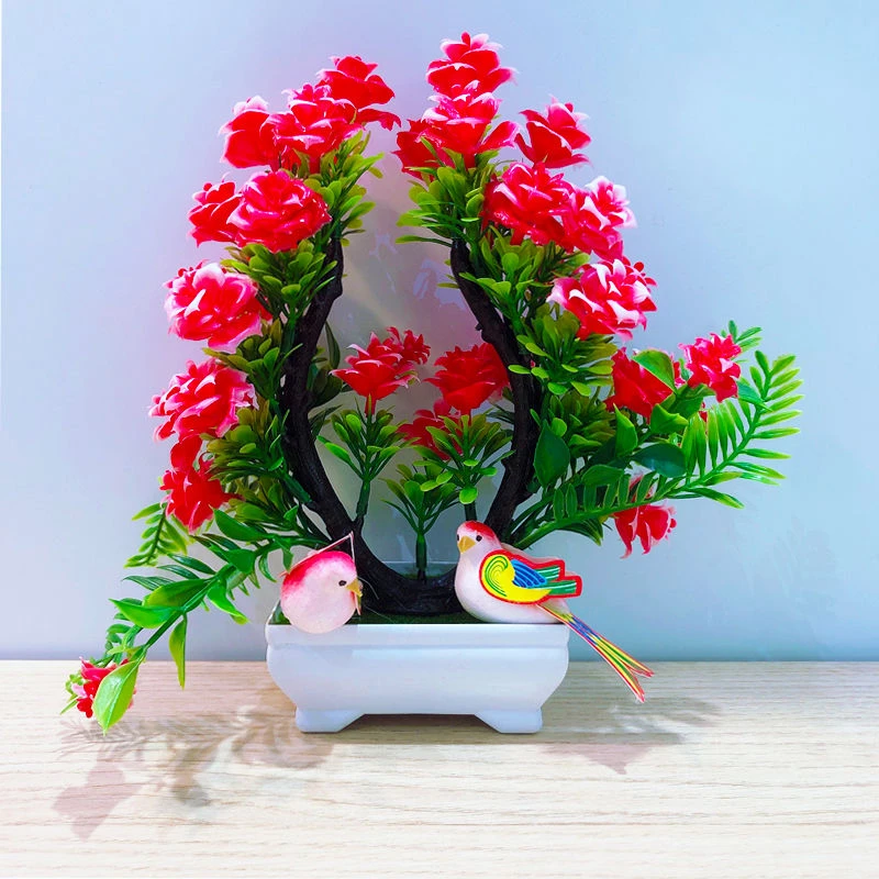 新款仿真花假花电视机柜酒柜风格玄关客厅摆放花房间招财装饰摆件