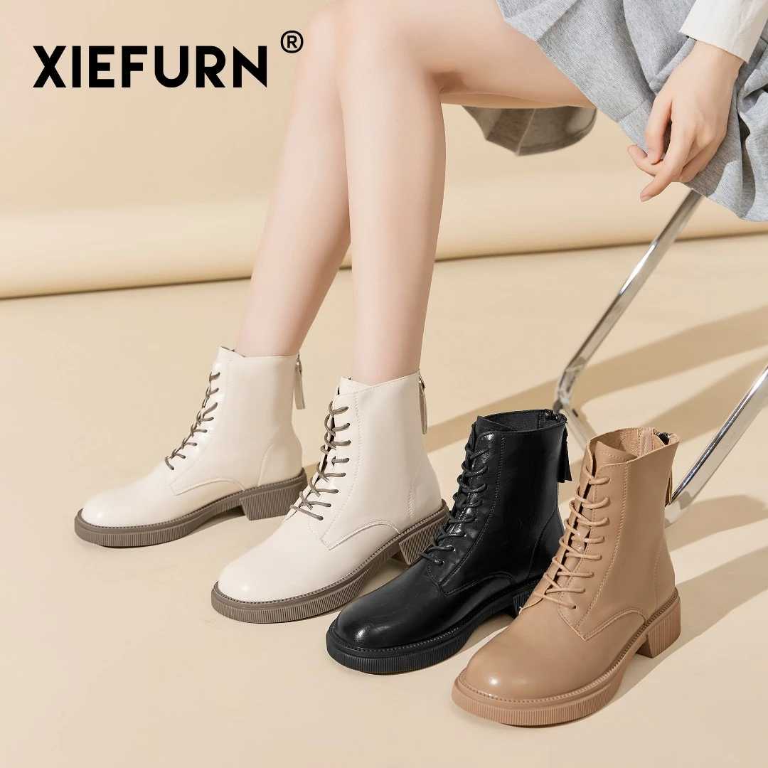 XIEFURN/鞋夫人秋冬季小个子厚底马丁靴韩版显瘦单靴1992-6短靴