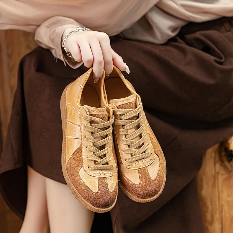 2025新款真皮德训鞋 复古百搭潮流防滑舒适低帮休闲鞋子