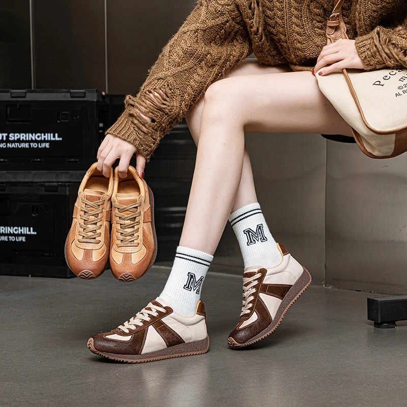 2025新款真皮德训鞋阿甘百搭休闲鞋摇摇底时尚