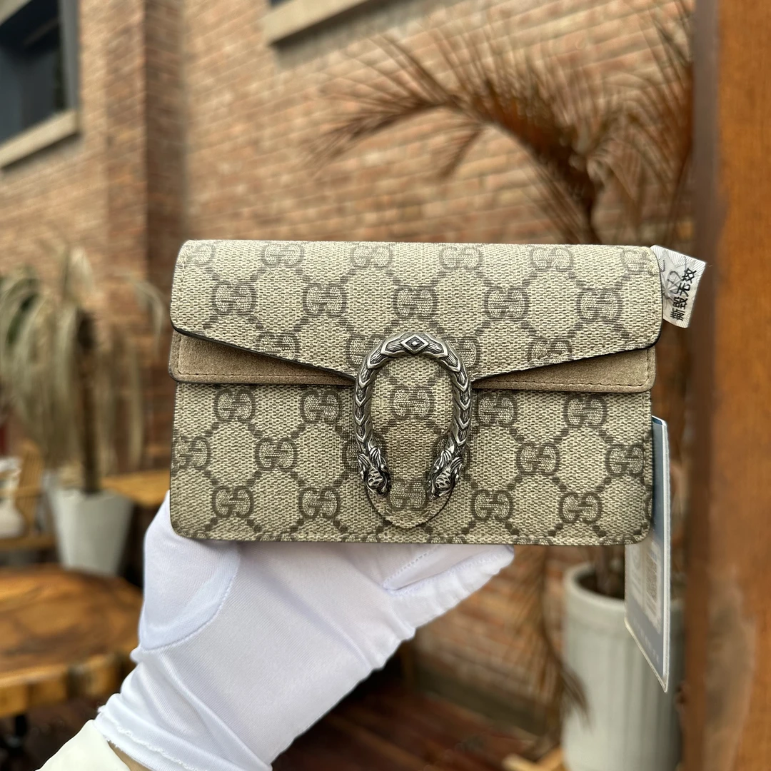95新 GUCCI/古驰 古驰酒神系列帆布迷你手袋女士斜挎包/95新/中古