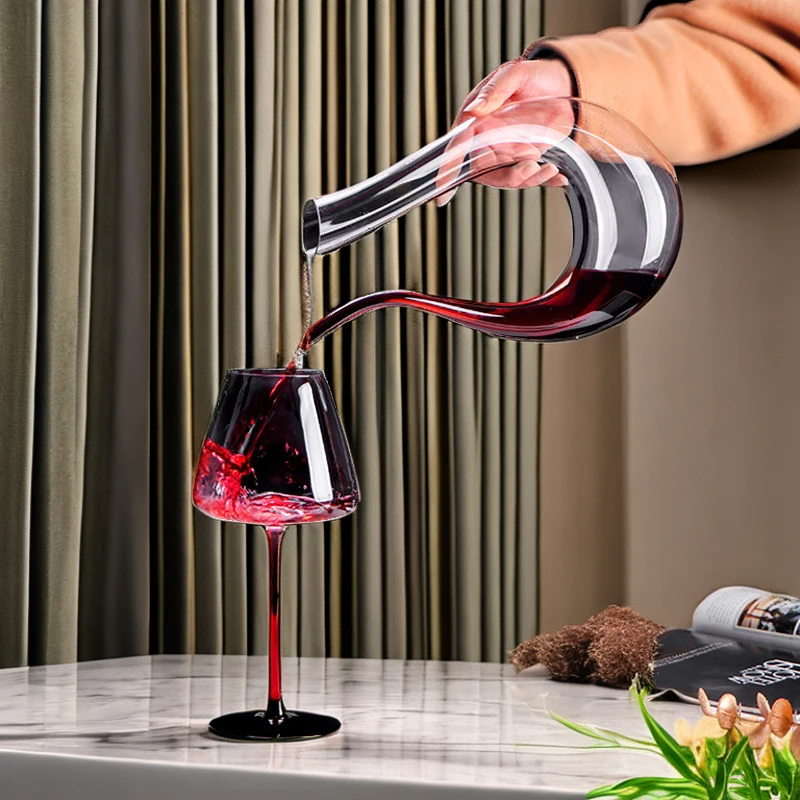 天鹅小号醒酒器醒酒器u型葡萄酒水晶玻璃红酒分酒器家用欧式 优雅