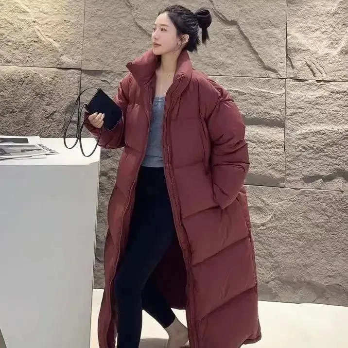 反季服女长款过膝2023新款冬季外套女加厚立领女外套潮