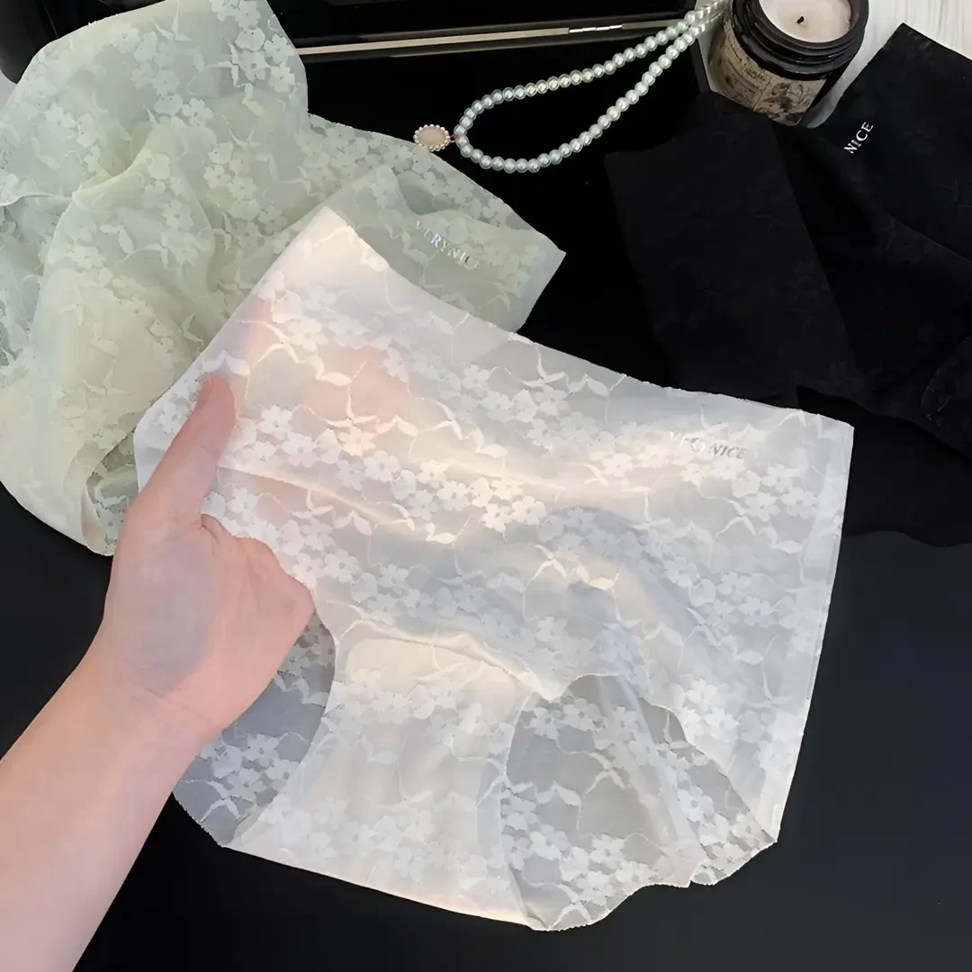 纯欲无痕蕾丝内裤女款高腰透气强力收腹提臀塑形抗菌打底三角短裤