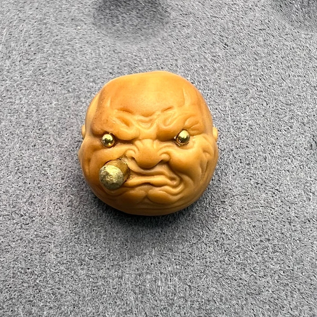 【烟鬼】猴头核桃单颗雕刻配饰16mm左右