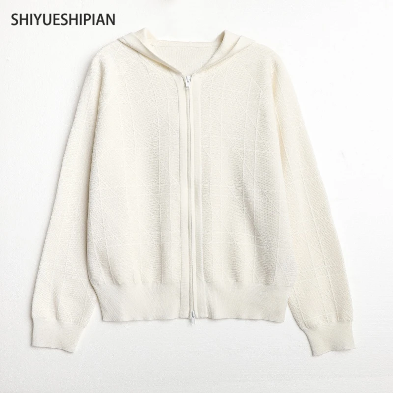 25年秋冬新款老钱风羊毛衫软糯亲肤休闲连帽拉链针织开衫外套2670