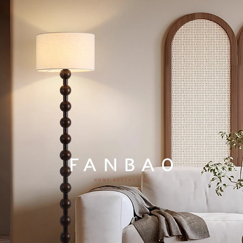 侘寂风立式落地灯法式中古风客厅卧室沙发边遥控创意设计师氛围灯