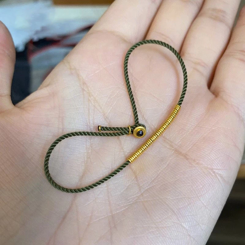 铜合金手链 复古细圈手绳极简绳时尚小圈极细简约红绳本命手链女