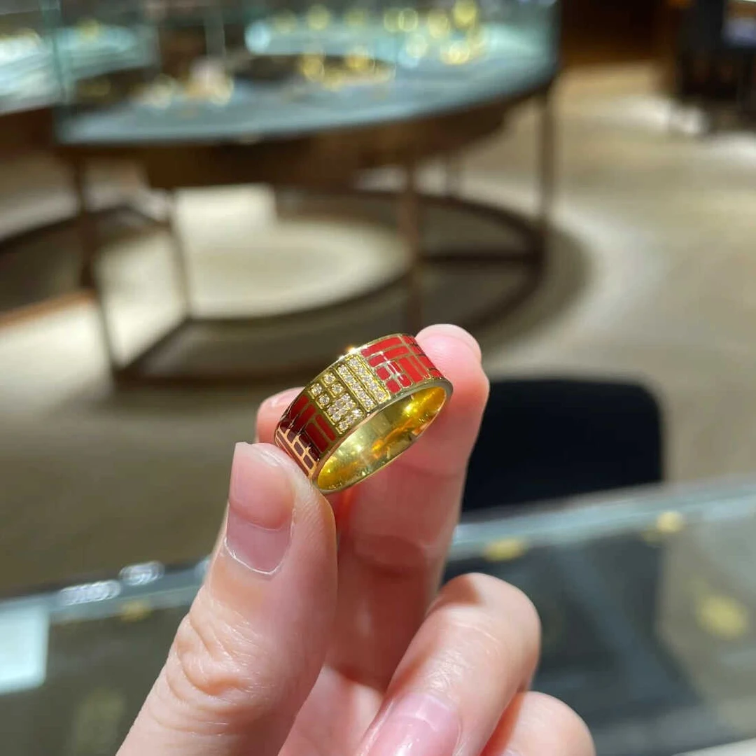 铜合金戒指 福牌福字情侣戒指传福系列指环女同款精致显气质小众