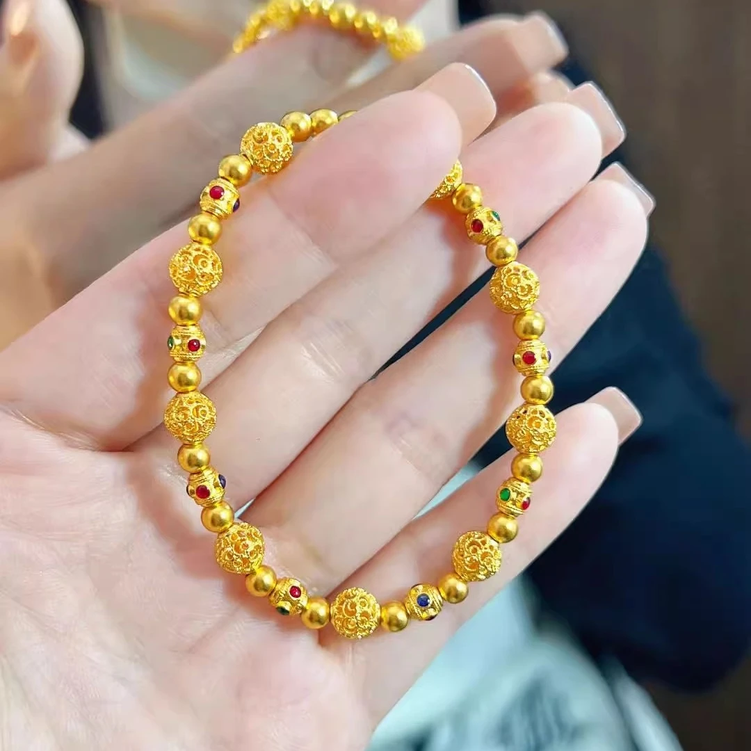 铜合金手链 古法轻奢花丝珐琅工艺手链女时尚气质百搭高级感潮流