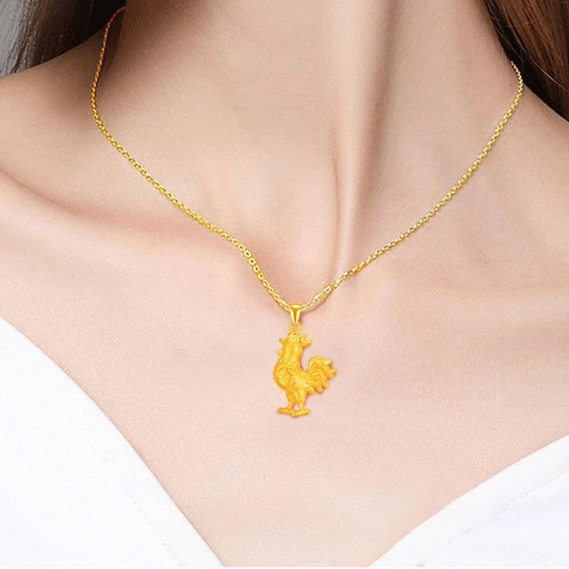 铜合金吊坠 十二生肖鸡项坠时尚轻奢感本命年宝宝项链高级感百搭