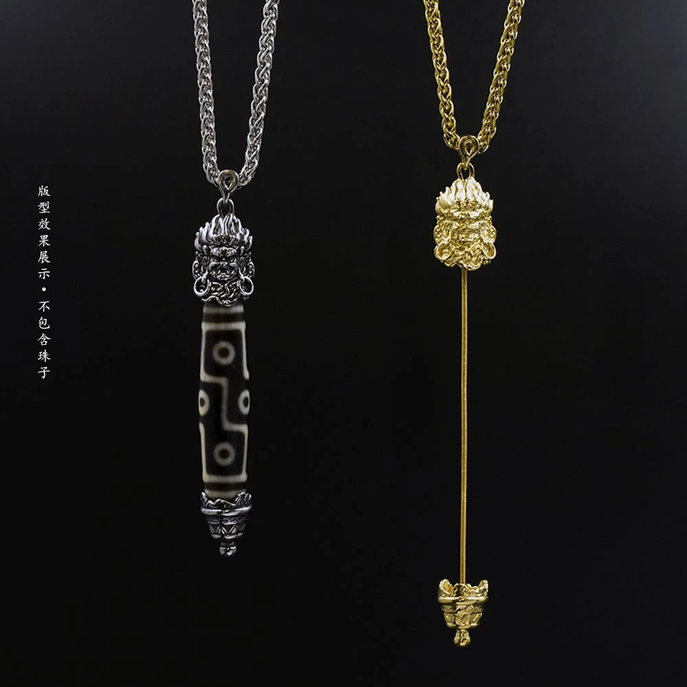 铜合金吊坠 复古民族风空托藏式大黑天吊坠花托螺丝杆拧小众饰品