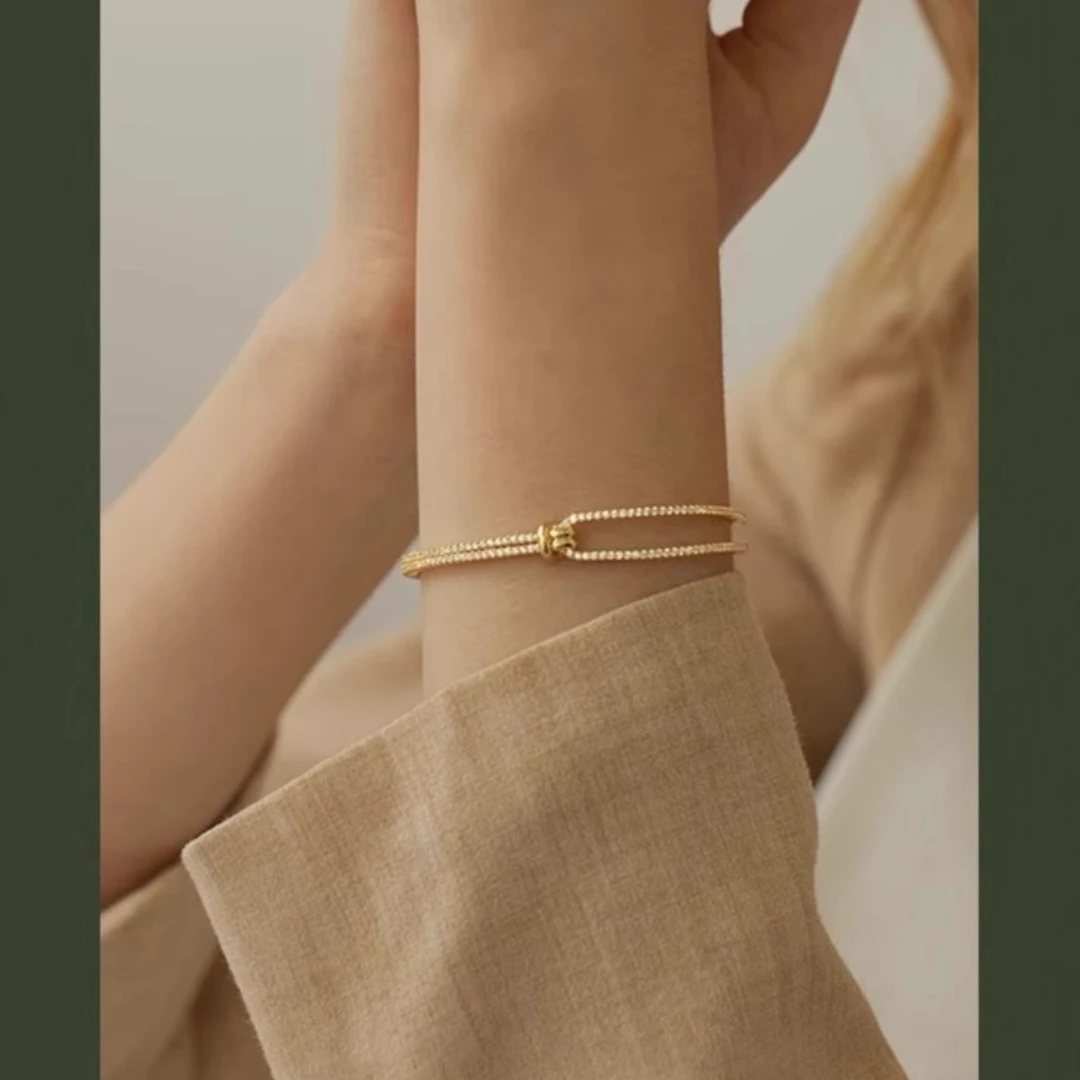 铜合金手镯 不对称手链女轻奢精致手镯小众可调节饰品百搭潮流饰